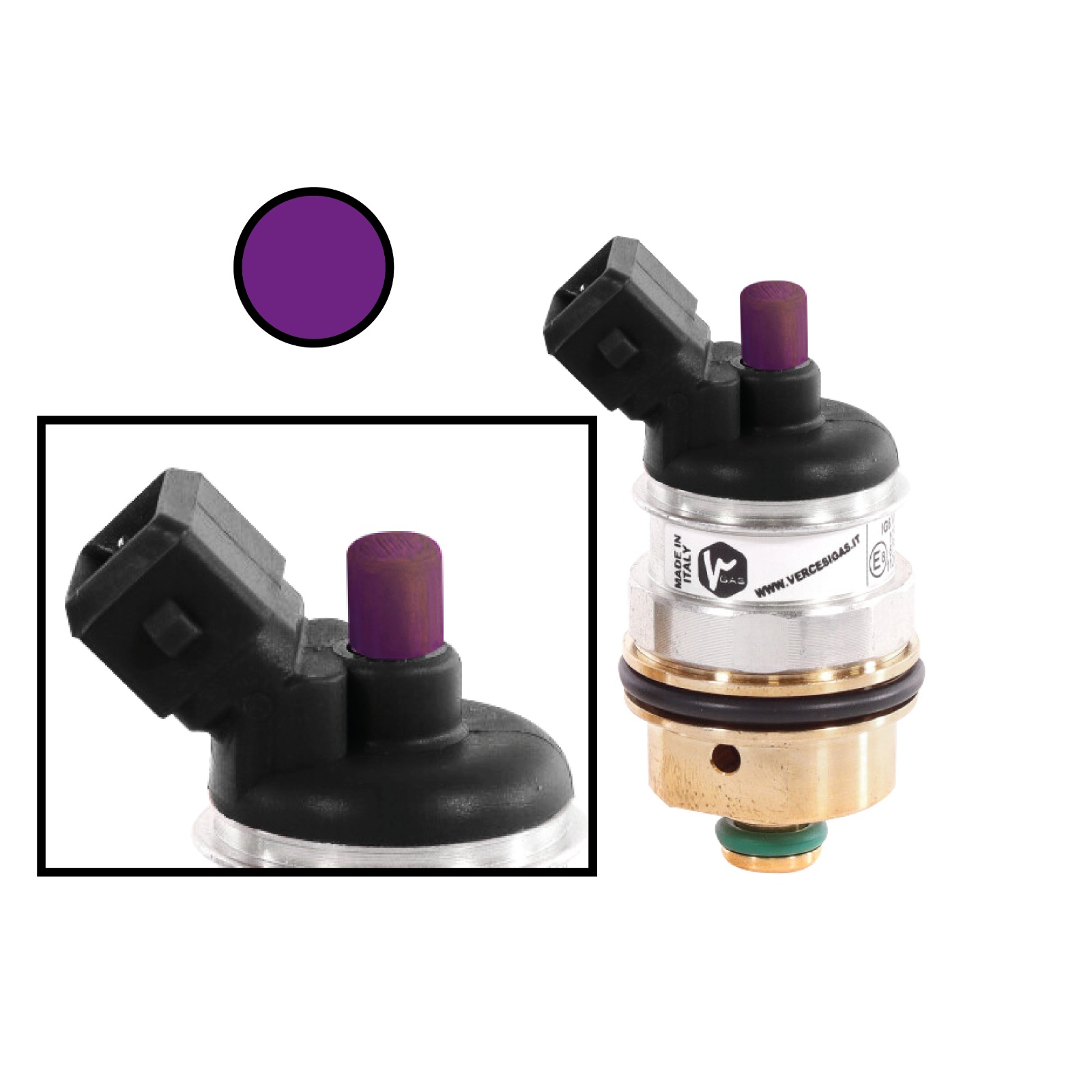 Tapa Inyector Gas Vercesi 5.0 Morada